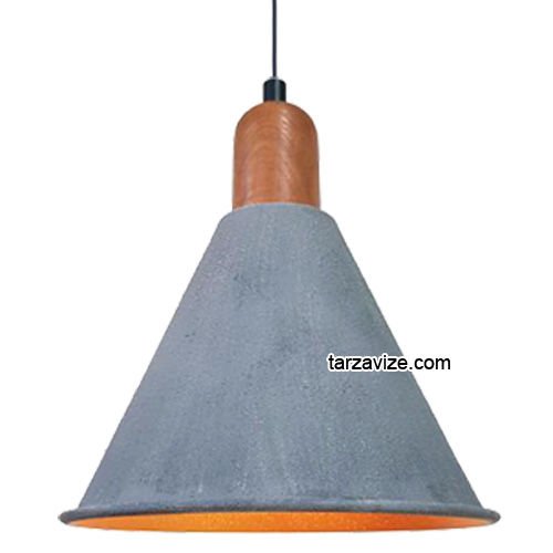 Tarzavize TRT83 Dekoratif Beton Rengi Tekli Retro Modern Avize