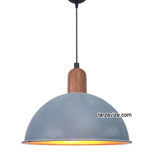 Tarzavize TRT84 Dekoratif Beton Rengi Tekli Retro Modern Avize