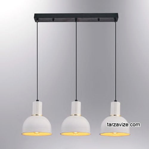 Tarzavize LSRL1 Dekoratif Beyaz Üçlü Retro Modern Sarkıt Avize