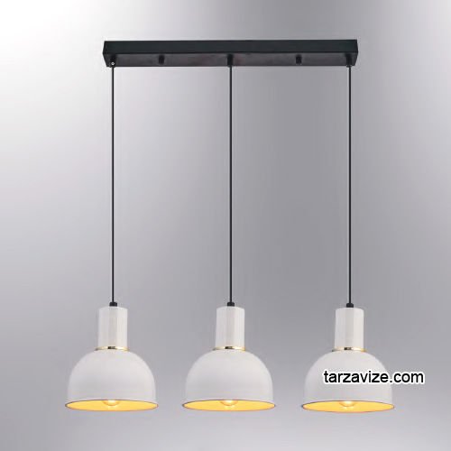 Tarzavize LSRL1 Dekoratif Beyaz Üçlü Retro Modern Sarkıt Avize