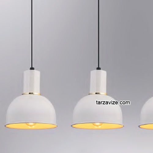 Tarzavize LSRL1 Dekoratif Beyaz Üçlü Retro Modern Sarkıt Avize