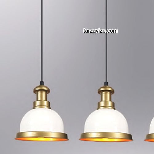 Tarzavize LSRL3 Dekoratif Beyaz Üçlü Retro Modern Sarkıt Avize