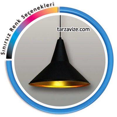 Tarzavize TLT4 Dekoratif Siyah Tekli Retro Modern Sarkıt Avize