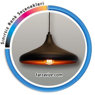 Tarzavize TLT6 Dekoratif Siyah Tekli Retro Modern Sarkıt Avize