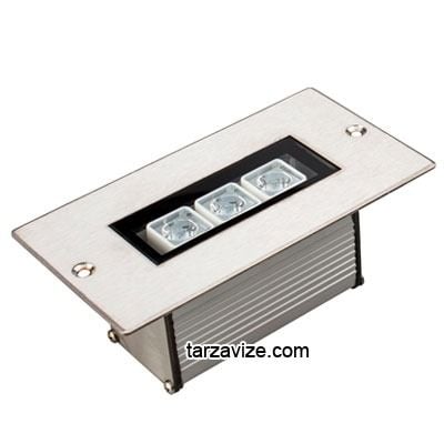 3 Watt Sıva Altı Led Wallwasher Duvar Boyama Aydınlatma Armatürü, Beyaz-Günışığı-Mavi-Kırmızı-Yeşil-Amber Işık Kırmızı