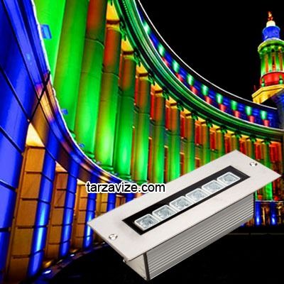 6 Watt Sıva Altı Led Wallwasher Duvar Boyama Aydınlatma Armatürü, Beyaz-Günışığı-Mavi-Kırmızı-Yeşil-Amber Işık Mavi