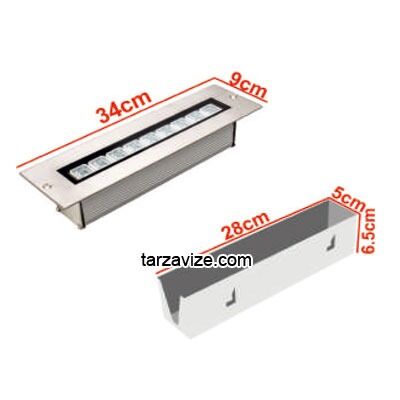 9 Watt Sıva Altı Led Wallwasher Duvar Boyama Aydınlatma Armatürü, Beyaz-Günışığı-Mavi-Kırmızı-Yeşil-Amber Işık Kırmızı