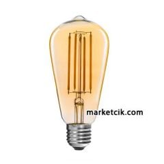 Marketcik Dekoratif 6 Watt Dim Edilir Led Armut Ampul Uzun Filament