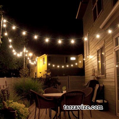 Marketcik Sıralı Bahçe Aydınlatma, Seyyar Bahçe Işıklandırma Kablosu 2 Metre Aralıklı