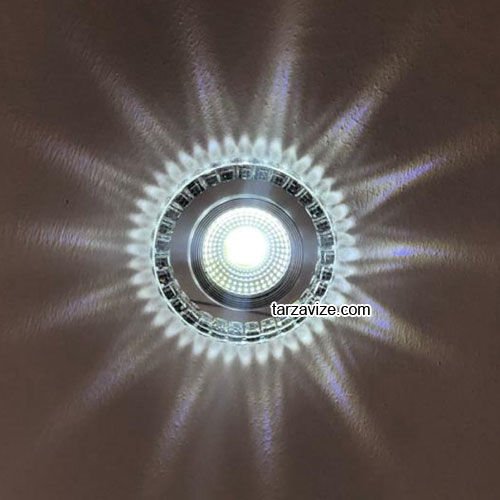 Tarzavize TR547 Sıva Altı Dekoratif Kristal Cam Led Spot Armatür Beyaz-Günışığı Işık
