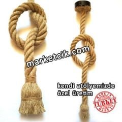 Tarzavize 1 Metre Duylu ve Rozanslı 2cm Dekoratif Halat Sarkıt Avize Siyah Duy