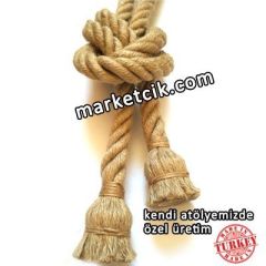 Tarzavize 2 Metre Duylu ve Rozanslı 2cm Dekoratif Halat Sarkıt Avize Siyah Duy