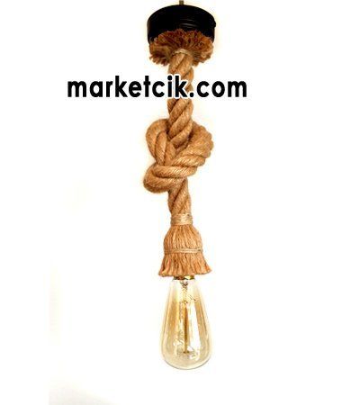 Tarzavize 30 cm Duylu ve Rozanslı 2cm Dekoratif Tij Halat Sarkıt Porselen Duy