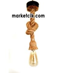 Tarzavize 30 cm Duylu ve Rozanslı 2cm Dekoratif Tij Halat Sarkıt Siyah Duy