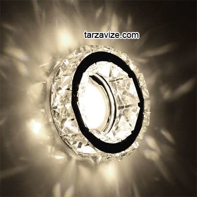 Tarzavize TR564 Sıva Altı Dekoratif Kristal Cam Led Spot Armatür Beyaz-Günışığı Işık