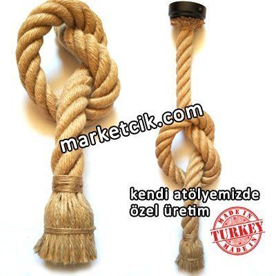 Tarzavize 5 Metre Duylu ve Rozanslı 3cm Dekoratif Halat Sarkıt Avize Siyah Duy