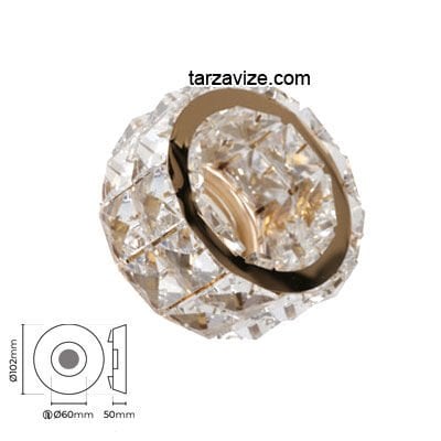 Tarzavize TR563 Sıva Altı Dekoratif Kristal Cam Led Spot Armatür Beyaz-Günışığı Işık