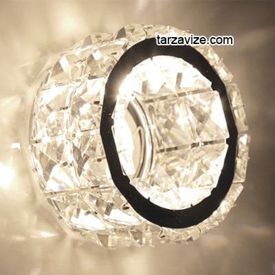 Tarzavize TR563 Sıva Altı Dekoratif Kristal Cam Led Spot Armatür Beyaz-Günışığı Işık
