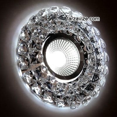 Tarzavize TR543 Sıva Altı Dekoratif Kristal Cam Led Spot Armatür Beyaz-Günışığı Işık